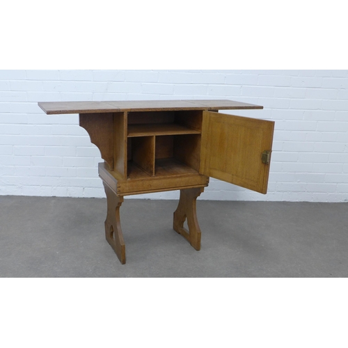 213 - Aesthetic movement oak travelling desk, 48 x 77 x 35cm.