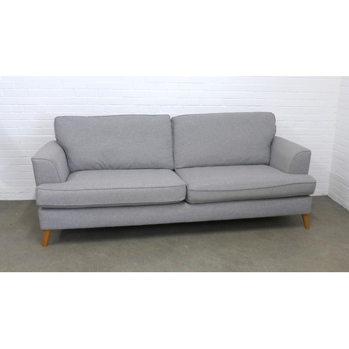 215 - Contemporary grey upholstered sofa, 237 x 79 x 94cm.