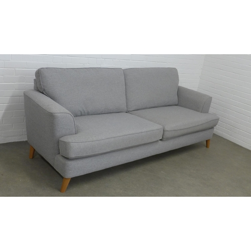 215 - Contemporary grey upholstered sofa, 237 x 79 x 94cm.