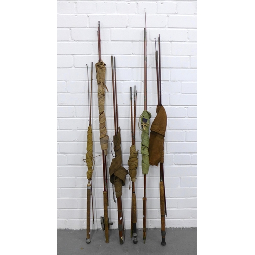 393 - Collection of vintage fishing rods and one fishing reel