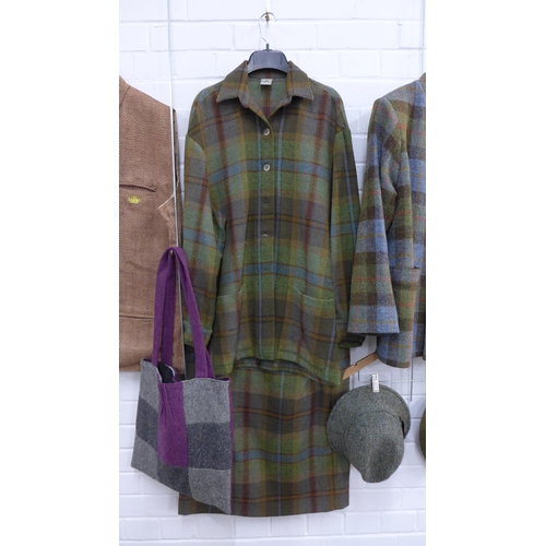 404 - Collection of women's tweed clothing, including House of Bruar Jacket (S) and Skirt (14), Glenalmond... 