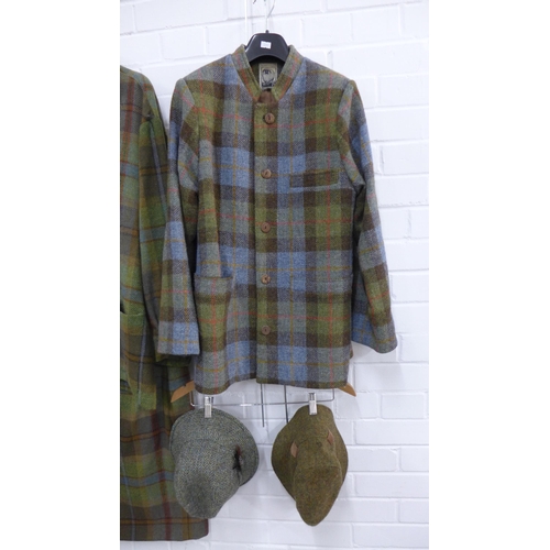 404 - Collection of women's tweed clothing, including House of Bruar Jacket (S) and Skirt (14), Glenalmond... 