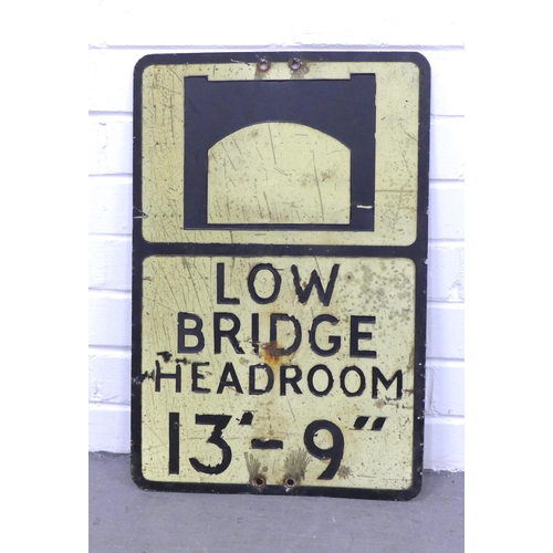 418 - A vintage reflective road sign 