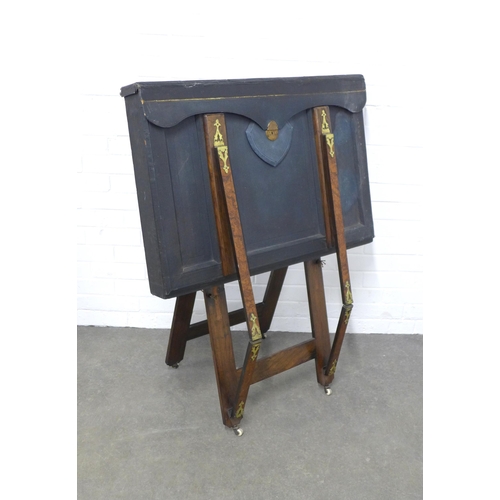 439 - 19th century walnut and brass mounted folio stand