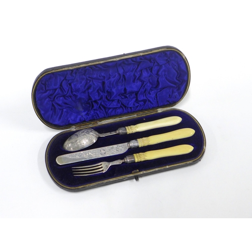 47 - Victorian silver Christening cutlery set with composite handles, Birmingham 1894 (4)