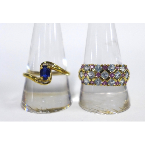 5 - Two 9ct gold gemset dress rings (2)