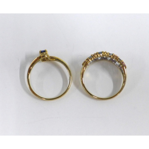 5 - Two 9ct gold gemset dress rings (2)