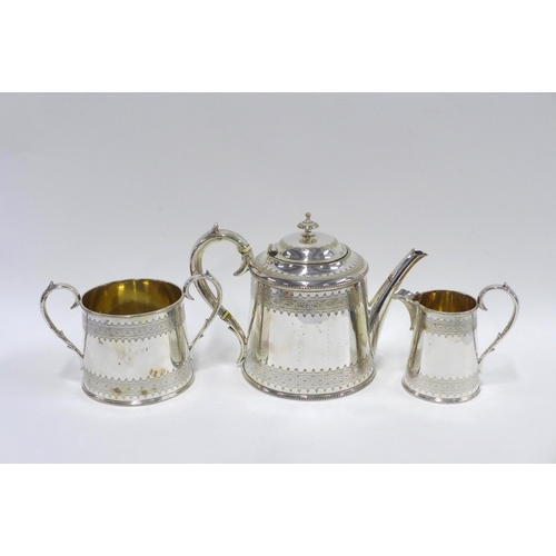 51 - Silver plated three part teaset (3)