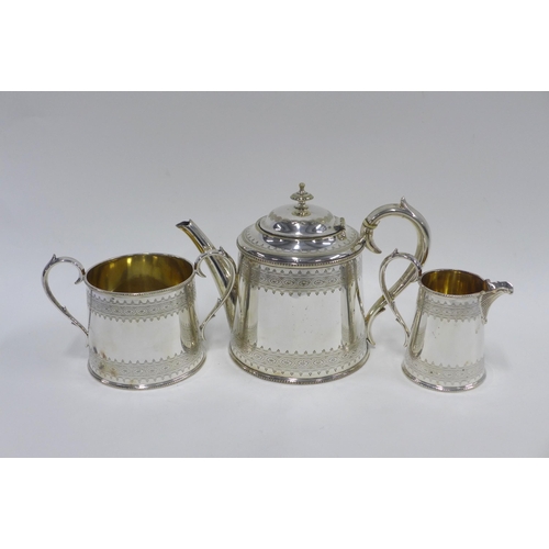 51 - Silver plated three part teaset (3)