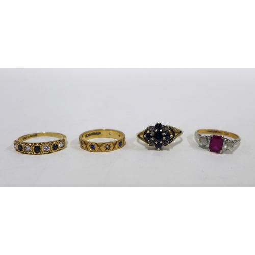 65 - Four 9ct gold gemset rings (4)