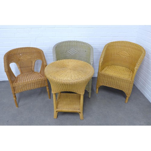 446 - Wicker chairs and a table