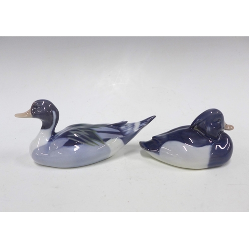 101 - Two Royal Copenhagen ducks, model numbers 1933 & 1924, taller 7cm (2)