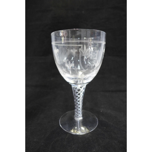 106 - QEII coronation etched glass, 16cm