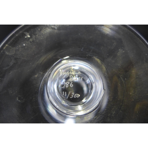 117 - Two Royal Brierley Glyndebourne engraved glasses, marked and numbered underneath by Virginia Bliss, ... 