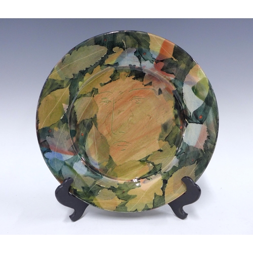 122 - SOPHIE MACCARTHY (born 1956) studio pottery plate, 28cm, signed underneath