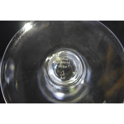 127 - Collection of eight limited edition Glyndebourne engraved glasses, marked and numbered underneath by... 