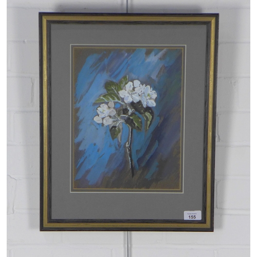 155 - KATHLEEN RUSSELL APPLE BLOSSOM, signed gouache, framed under glass with Aitken Dott title label vers... 