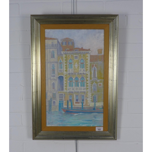 163 - MARGARET MCINTYRE, DESDEMONA'S PALACE, signed oil on canvas, framed and inscribed verso, 30 x 50cm