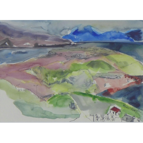 165 - DEIRDRE EDWARDS (CONTEMPORARY) NEAR RED POINT FARM, signed watercolour, framed under glass with Scot... 