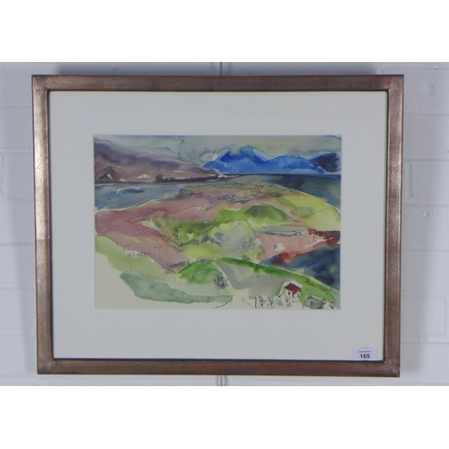 165 - DEIRDRE EDWARDS (CONTEMPORARY) NEAR RED POINT FARM, signed watercolour, framed under glass with Scot... 