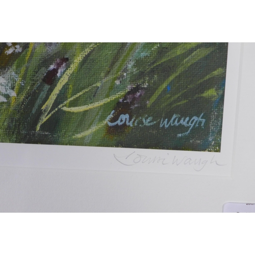 167 - LOUISE WAUGH, A WALK AT HARTLAND, limited edition print, numbered 8/100, signed in pencil and framed... 