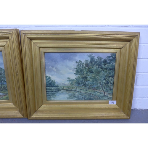 179 - J.G COCKBURN a companion pair of landscape watercolours, signed and framed under glass, 34 x 24cm, (... 