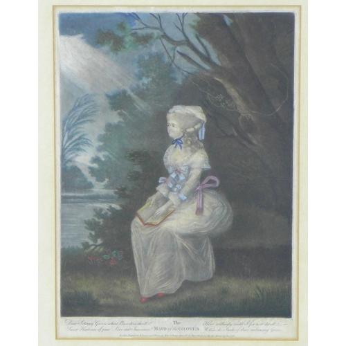 184 - THE MAID OF THE GROVES, framed print, 49 x 63cm including frame