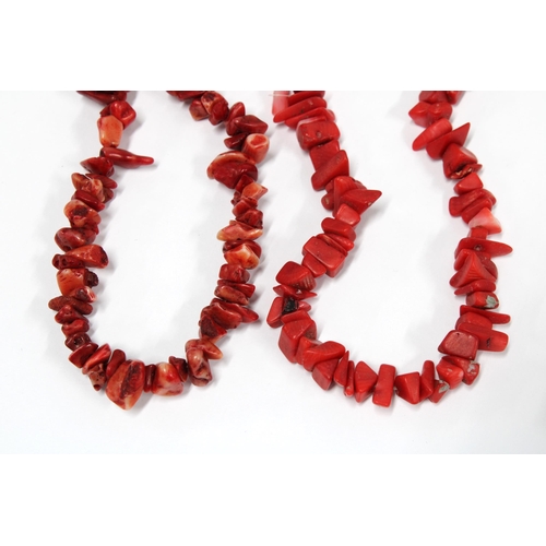 2 - Two coral strand necklaces and a matching coral bracelet (3)