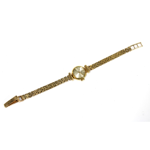 21 - Ladies vintage 9ct gold Hamilton wristwatch on a 9ct gold bracelet strap, complete with original box... 