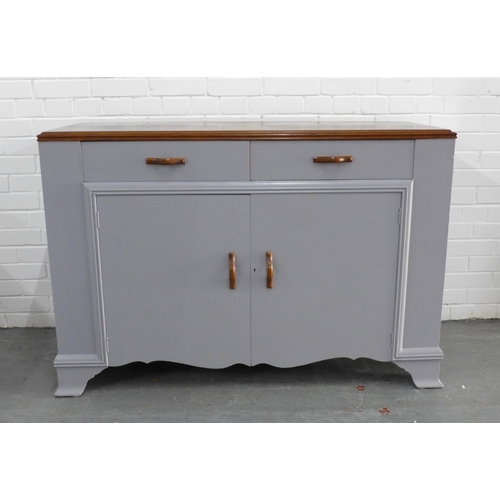 214 - Mahogany and grey painted sideboard, 130 x 89 x 51cm.