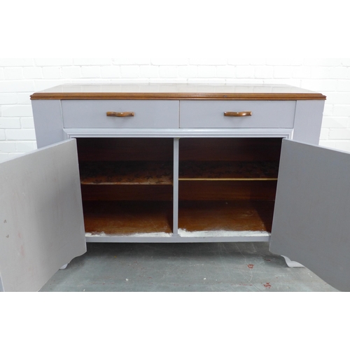 214 - Mahogany and grey painted sideboard, 130 x 89 x 51cm.