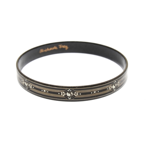 23 - Michaela Frey, Austrian black enamel bangle and brooch (2)