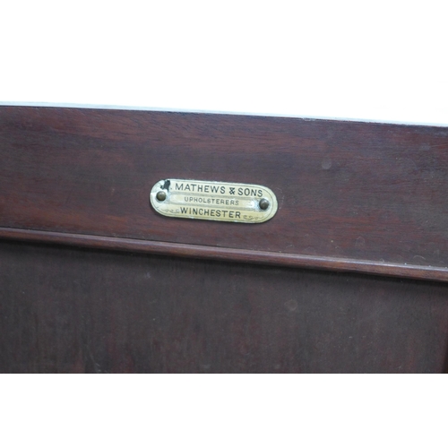 236 - Victorian mahogany bedside cabinet,  bears plaque of Mathews & Sons Upholsterers Winchester, 41 x 78... 