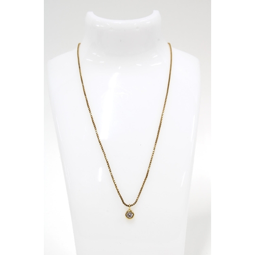 41 - 18ct gold chain necklace with a diamond pendant, stamped 750.