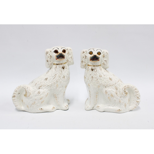 414 - Pair of Staffordshire wally dugs / dogs, 22cm