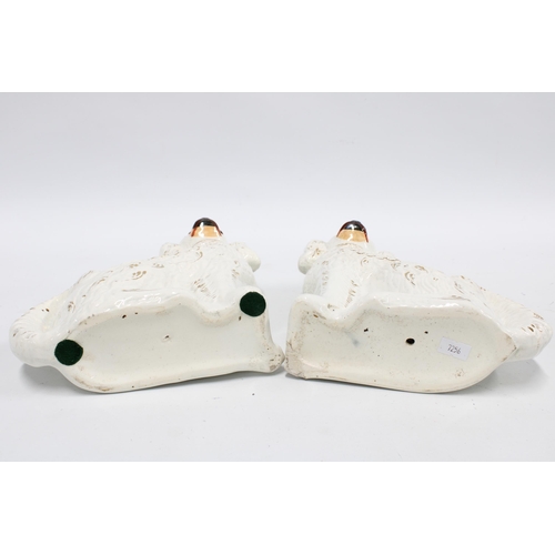 414 - Pair of Staffordshire wally dugs / dogs, 22cm