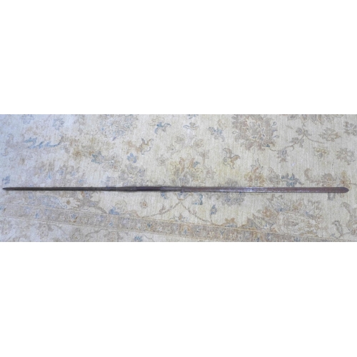 431 - Massai hunting spear, presented by president Joma Kenyatta in early 1970's, 175cm.