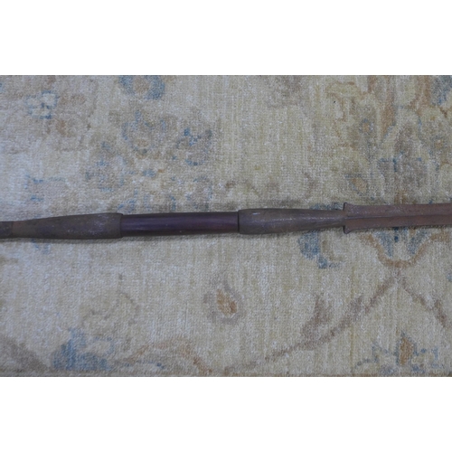 431 - Massai hunting spear, presented by president Joma Kenyatta in early 1970's, 175cm.