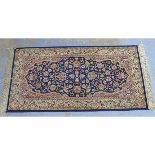 432 - Super Kashan rug 180 x 90cm, together with another 180 x 91cm. (2)