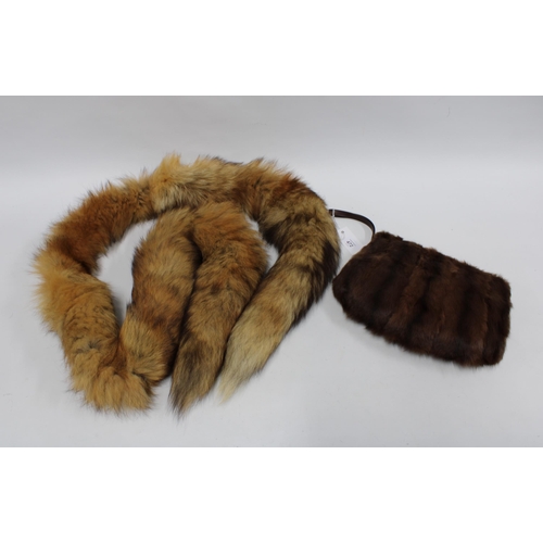 472 - Vintage fur stole and muff (2)