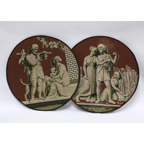 473 - Four circular tapestry panels, 58cm diameter, (4)