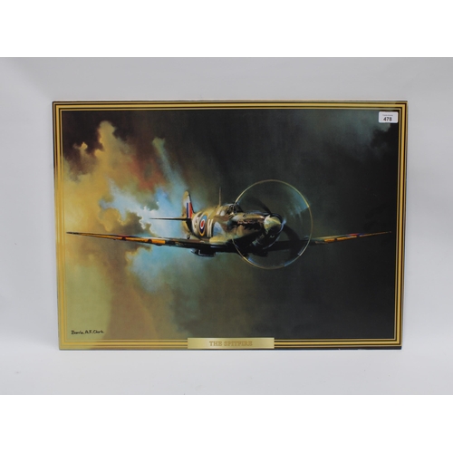 478 - A large Davenport porcelain Spitfire plaque, LTD Ed No 200/1999, designed by Barrie Clark, 70 x 50cm