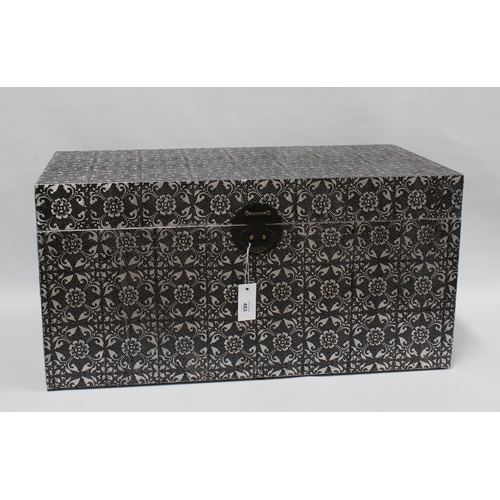 483 - Modern storage chest with embossed foliate pattern, 78 x 38cm