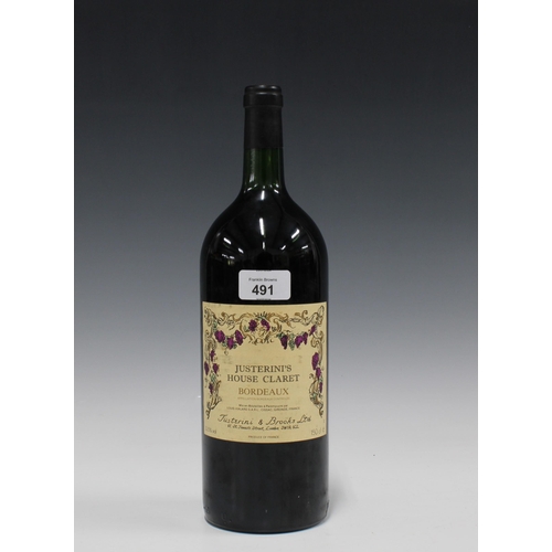 491 - Justerini's House Claret Bordeaux, 11.5cl 150cl