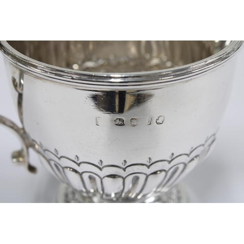 77 - Georgian silver cream jug of half fluted design, London 1814, 9cm