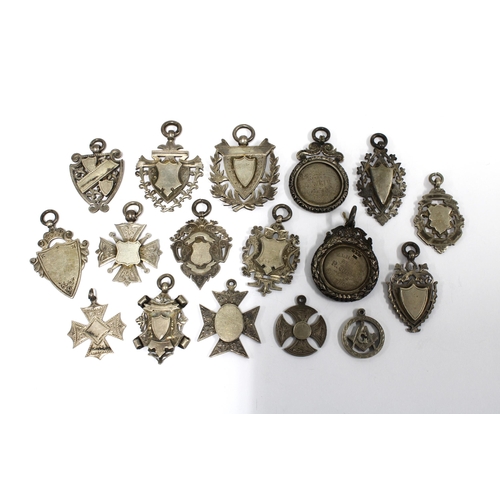 8 - Collection of  17 Victorian and later silver fob medallions (17)