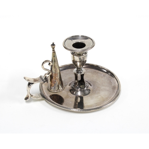 57 - George III silver chamberstick with snuffer, possibly William Schofield, London, 1801, 9cm