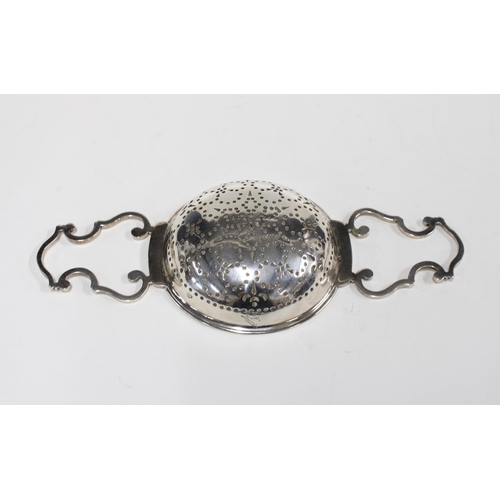 58 - George II silver fruit strainer bearing makers mark only for William Solomon of London, 20cm