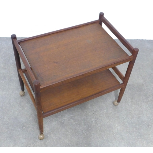 523 - Vintage Mid Century teak trolley, 72 x 64 x 47cm.