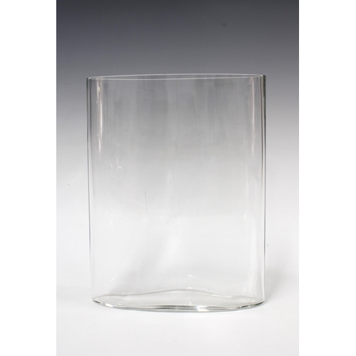 106 - TAPIO WIRKKALA  (FINNISH, 1915-1985) clear glass slab vase, signed (small nick to top rim) 19.5 x 25... 